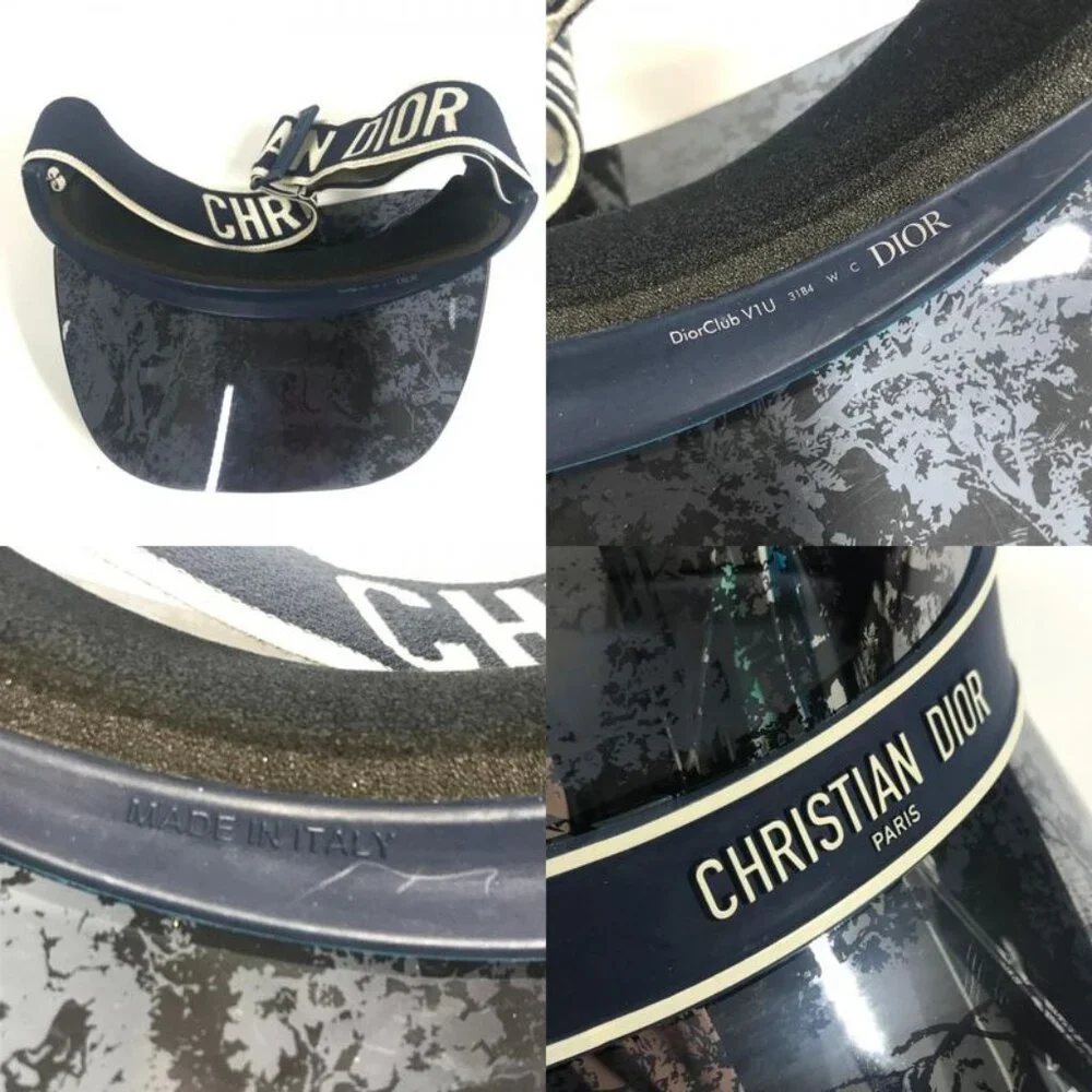 Dior Sun Visor Logo Toile de Jouy Plastic Navy - Picture 8 of 9